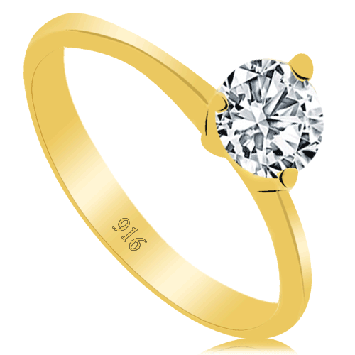 Cigold 22 Ayar Tektaş Yüzük K1YZK0290000602