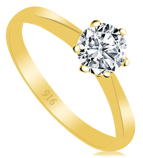 Cigold 22 Ayar Tektaş Yüzük K1YZK0294000599
