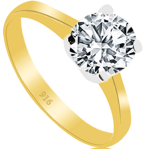 Cigold 22 Ayar Tektaş Yüzük K1YZK0312000593