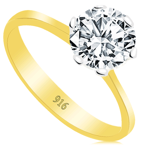 Cigold 22 Ayar Tektaş Yüzük K1YZK0326000603