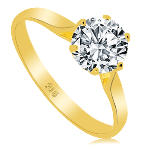 Cigold 22 Ayar Tektaş Yüzük K1YZK0339000592