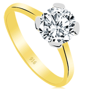 Cigold 22 Ayar Tektaş Yüzük K1YZK0387000604