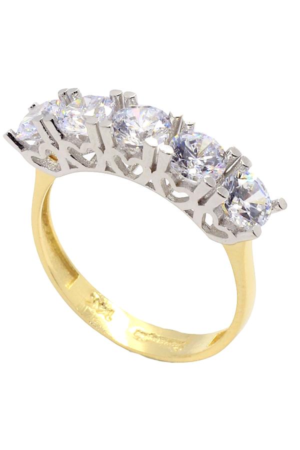 Cigold 14 Ayar Altın Beştaş Yüzük OA-15K2YZK0275015939