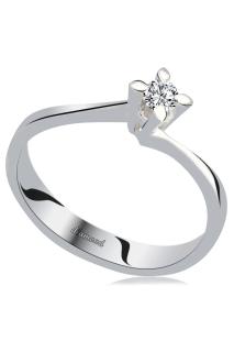 Cigold Tektaş Pırlanta Yüzük 14 Ayar Altın 0,08 Ct OA-6258