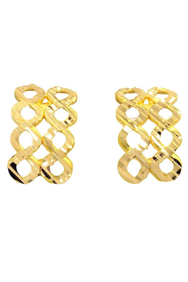 Cigold 22 Ayar Altın Taşsız Küpe OA-K2KÜP0359025701