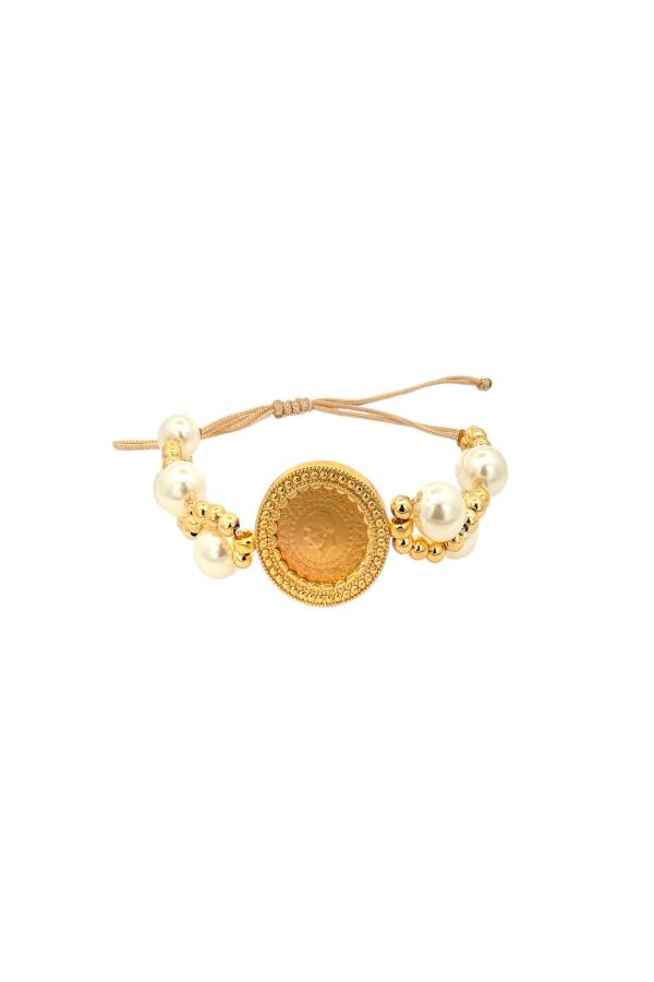 Cigold Taşlı İpli Çerçeve Çeyrek Altın Bileklik OA-K1BLK0000009371
