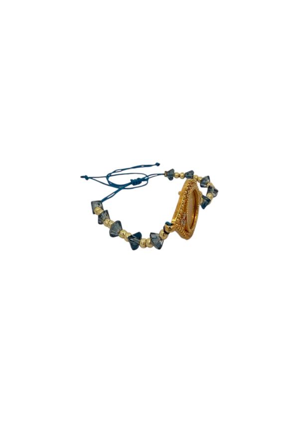 Cigold Taşlı İpli Çerçeve Çeyrek Altın Bileklik OA-K1BLK0000009372