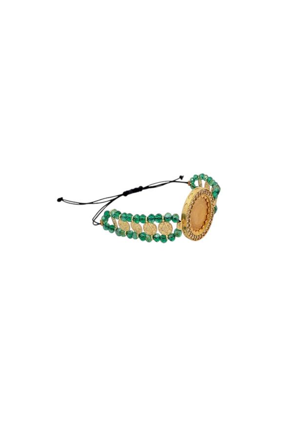 Cigold Taşlı İpli Çerçeve Çeyrek Altın Bileklik OA-K1BLK0000009373
