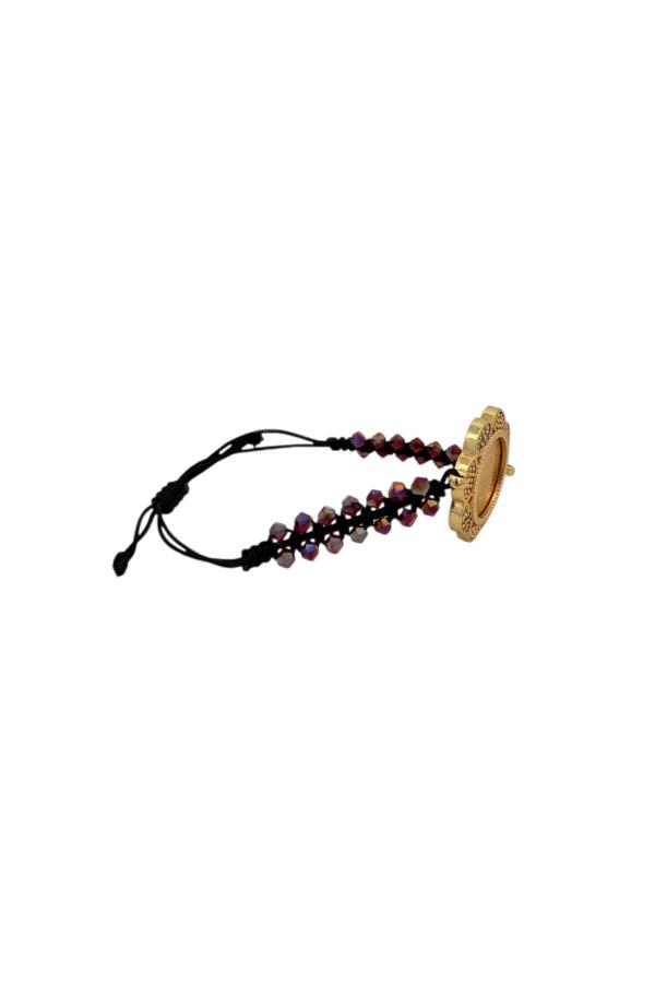 Cigold Taşlı İpli Çerçeve Çeyrek Altın Bileklik OA-K1BLK0000009374