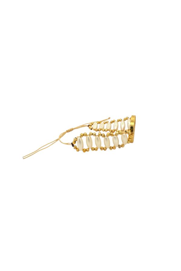 Cigold Taşlı İpli Çerçeve Çeyrek Altın Bileklik OA-K1BLK0000009381