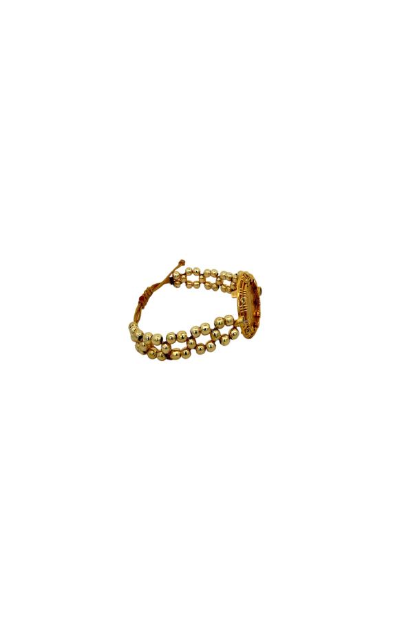 Cigold Taşlı İpli Çerçeve Çeyrek Altın Bileklik OA-K1BLK0000009383