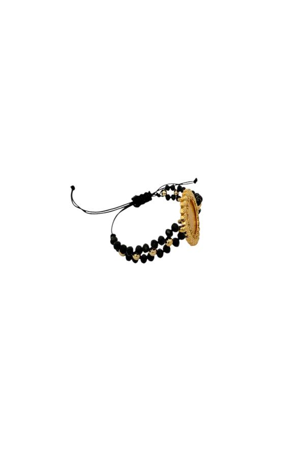 Cigold Taşlı İpli Çerçeve Çeyrek Altın Bileklik OA-K1BLK0000009389