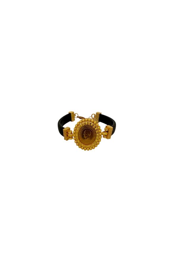Cigold Taşlı İpli Çerçeve Çeyrek Altın Bileklik OA-K1BLK0000009390