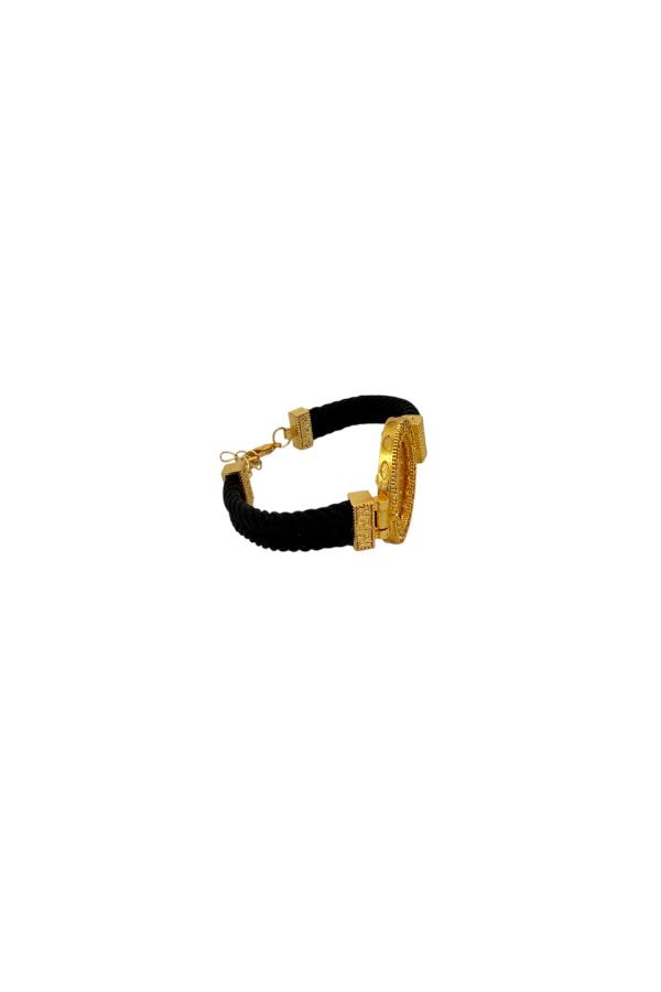 Cigold Taşlı İpli Çerçeve Çeyrek Altın Bileklik OA-K1BLK0000009391