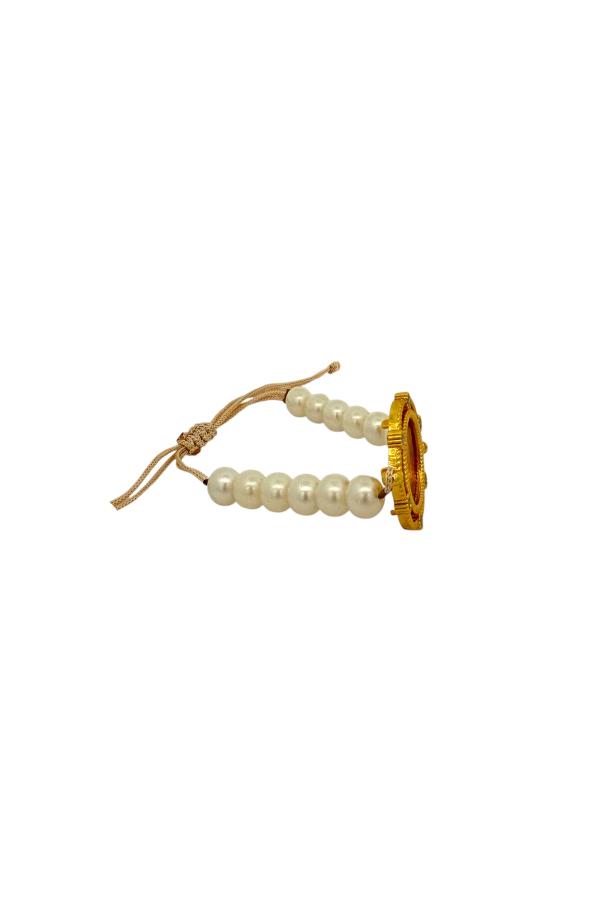 Cigold Taşlı İpli Çerçeve Çeyrek Altın Bileklik OA-K1BLK0000009393
