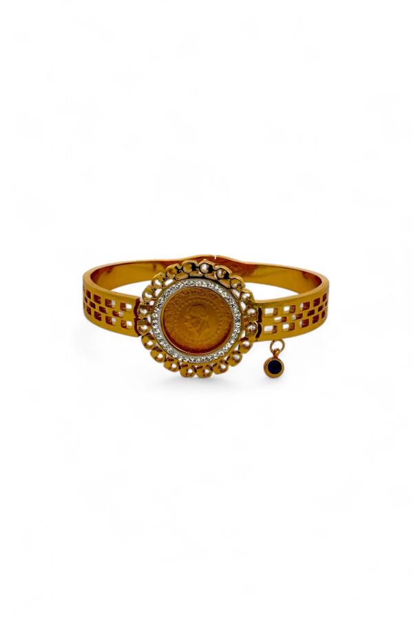 Cigold Taşlı İpli Çerçeve Çeyrek Altın Bileklik OA-K1BLK0000009395
