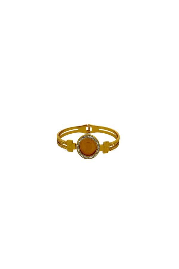 Cigold Taşlı İpli Çerçeve Çeyrek Altın Bileklik OA-K1BLK0000009396