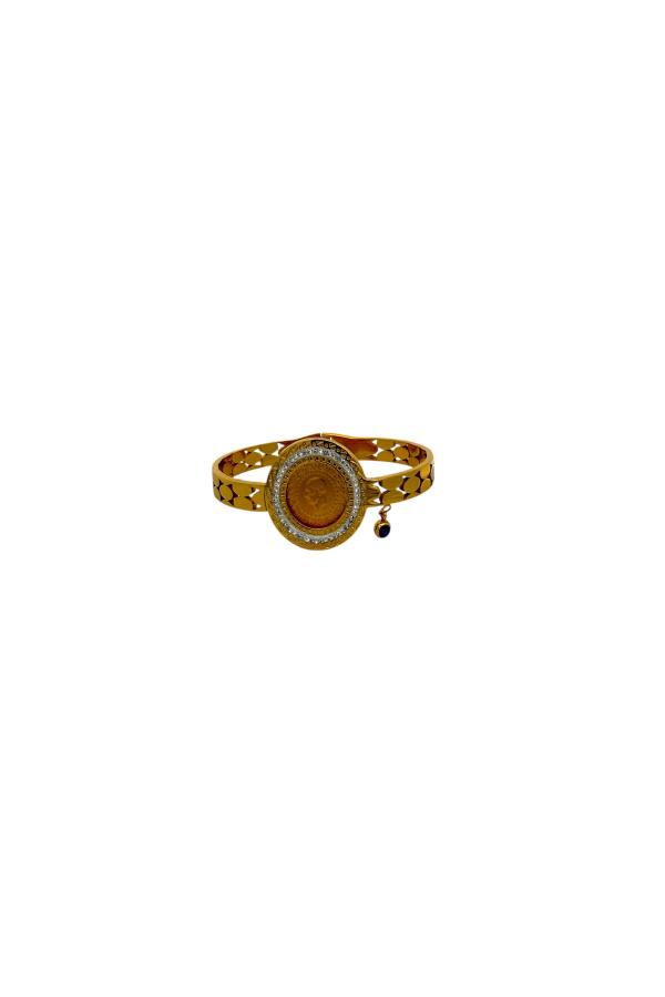 Cigold Taşlı İpli Çerçeve Çeyrek Altın Bileklik OA-K1BLK0000009397