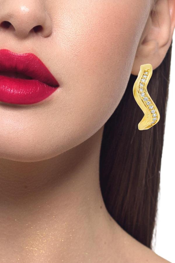 Cigold Taşlı Küpe 14 Ayar Altın 2.69 Gr OA-K2TB01039445