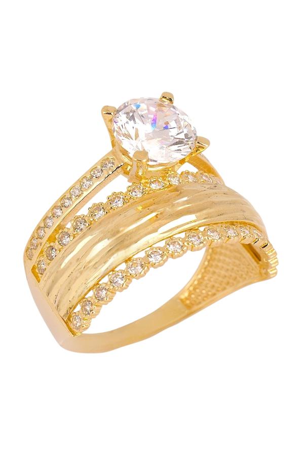 Cigold Taşlı Yüzük 14 Ayar Altın 4.75 Gr OA-C11801029158