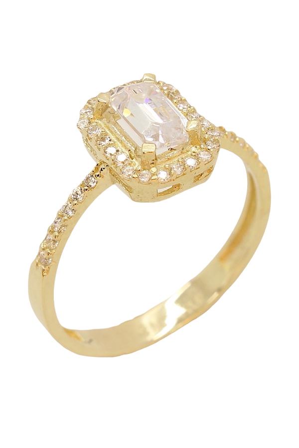 Cigold Taşlı Yüzük Baget 14 Ayar Altın 2,03 Gr OA-C11401028496