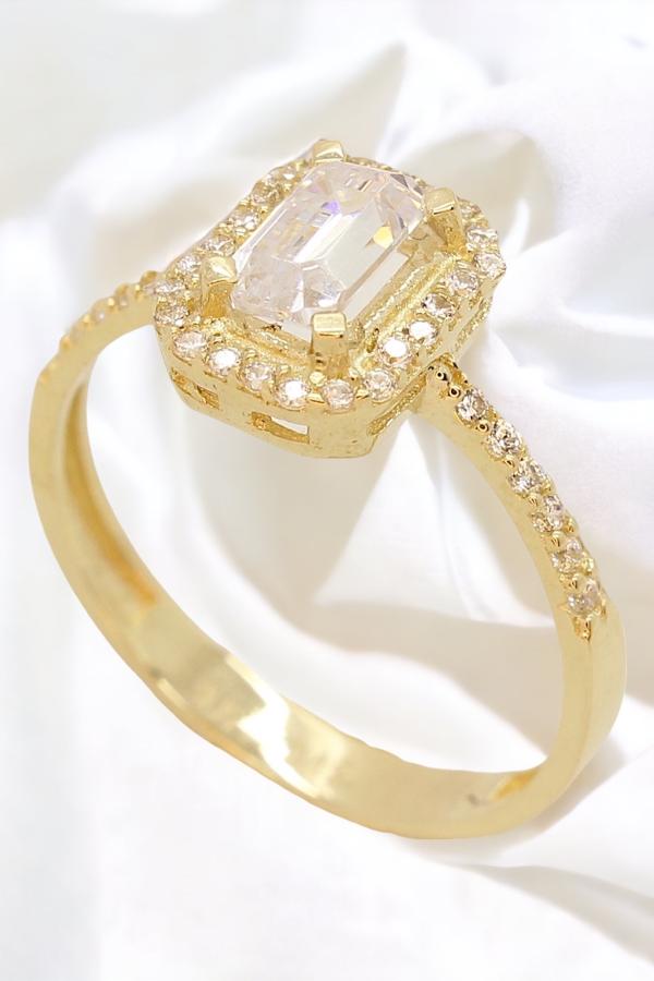 Cigold Taşlı Yüzük Baget 14 Ayar Altın 2,03 Gr OA-C11401028496