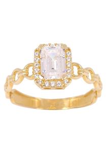 Cigold Taşlı Yüzük Baget 14 Ayar Altın 2,15 Gr OA-K21701028806