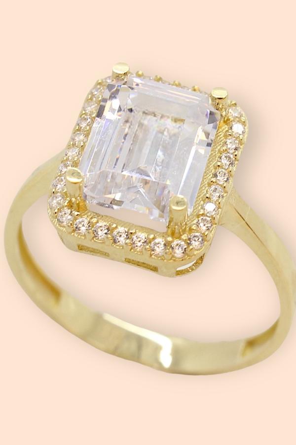 Cigold Taşlı Yüzük Baget 14 Ayar Altın 2,36 Gr OA-C11501028511
