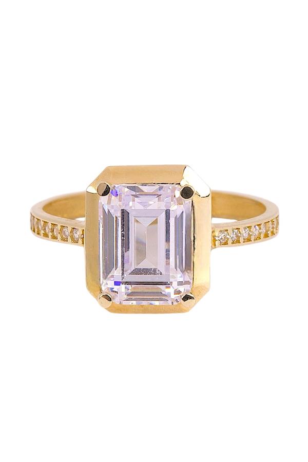 Cigold Taşlı Yüzük Baget 14 Ayar Altın 2,75 Gr OA-K21501028807