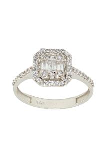 Cigold Taşlı Yüzük Baget Beyaz 14 Ayar Altın 2,68 Gr OA-K21601028255