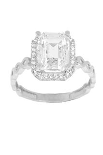 Cigold Taşlı Yüzük Baget Beyaz 14 Ayar Altın 2,83 Gr OA-K21401028816