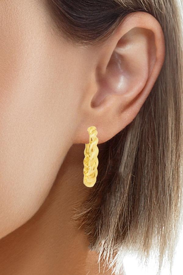 Cigold Taşsız Küpe 14 Ayar Altın 1.51 Gr OA-K2TB01029449