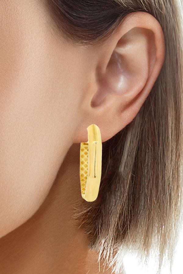 Cigold Taşsız Küpe 14 Ayar Altın 1.81 Gr OA-K2TB01029443